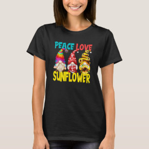 Peace Love Sunflower Gnomes For Women  Gardening T-Shirt