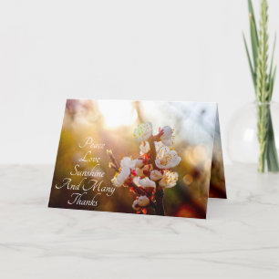 Peace, Love, Sunshine And Many Thanks Thank You Card