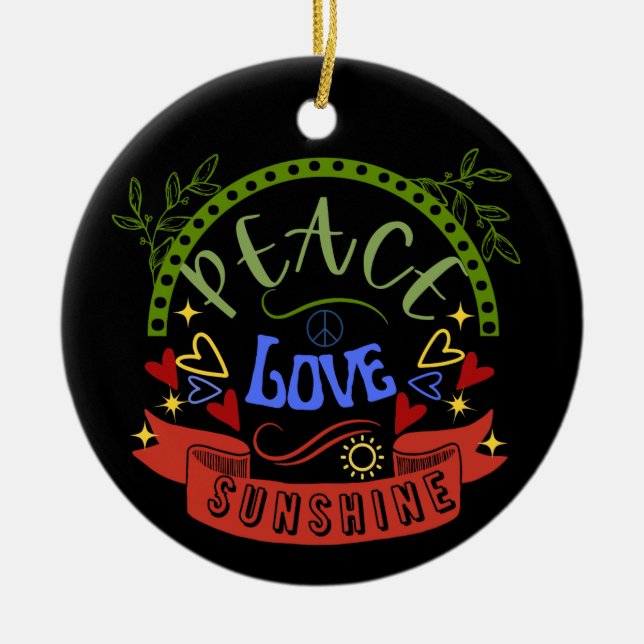 Peace Love Sunshine Ornament (Front)