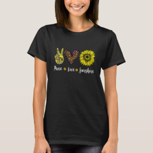 Peace Love Sunshine Sunflower Hippie Sunflower T-Shirt