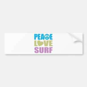 Peace Love Surf Bumper Sticker