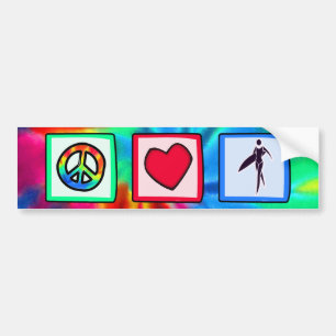 Peace, Love, Surfer Girls Bumper Sticker