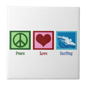 Peace Love Surfing Tile