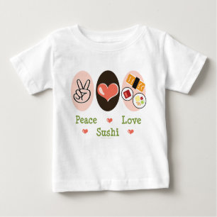 Peace Love Sushi Infant Long Sleeve Tee Shirt