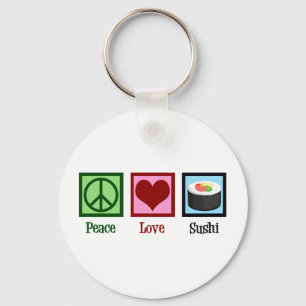 Peace Love Sushi Key Ring
