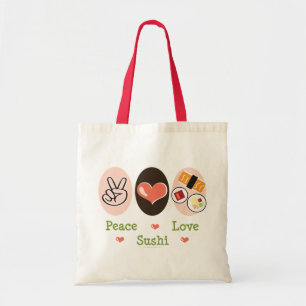 Peace Love Sushi Tote Bag