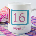 Peace Love Sweet 16 Cute 16th Birthday Coffee Mug<br><div class="desc">This Peace Love Sweet Sixteen mug makes the perfect cute gift for a teenage girl who loves pretty pink 16 next to a peace sign and heart. Order this birthday present for your daughter's 16th bday to make her special day perfect.</div>