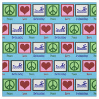 Peace Love Swimming Cute Swim Team Blue
