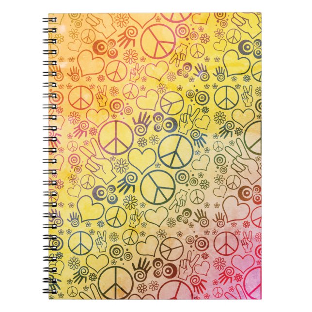 Peace Love Symbol Design Notebook (Front)