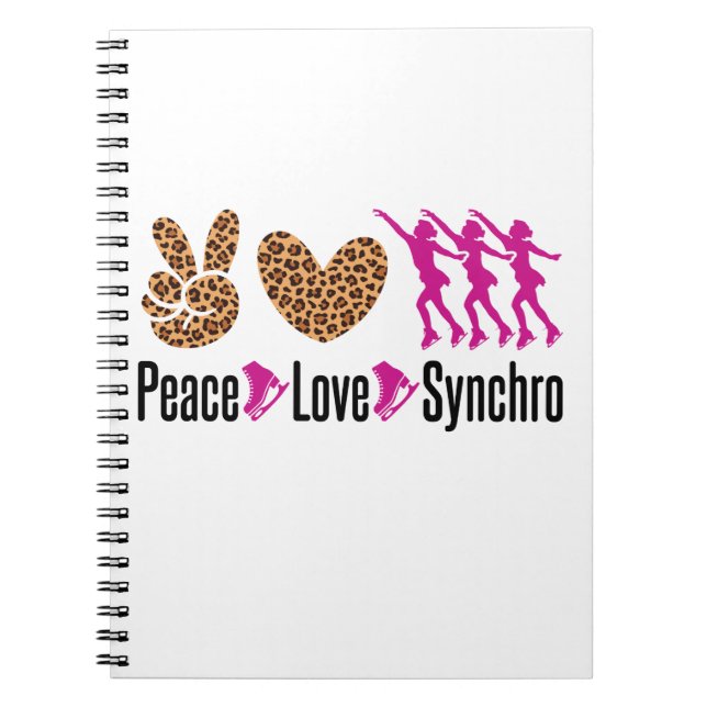 Peace Love Synchro Synchronised Skating Notebook (Front)