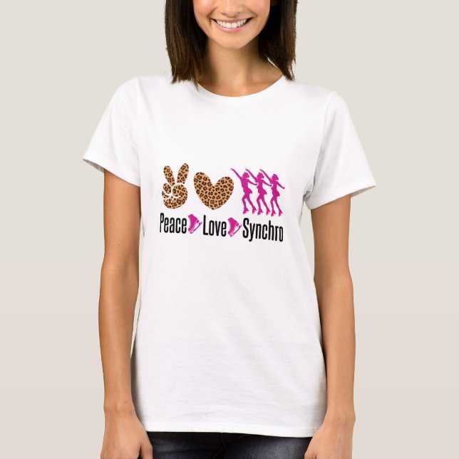 Peace Love Synchro Synchronised Skating T-Shirt (Front)
