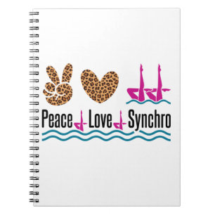 Peace Love Synchro Synchronised Swimming Artistic Notebook