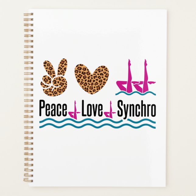 Peace Love Synchro Synchronised Swimming Artistic Planner (Front)