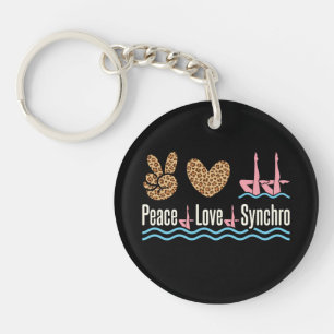 Peace Love Synchro Synchronized Swimming Key Ring