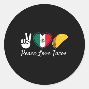 Peace Love Tacos Cinco De Mayo Mexican Classic Round Sticker