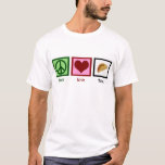 Peace Love Tacos T-Shirt<br><div class="desc">Of all Mexican food,  tacos are my favourite.</div>