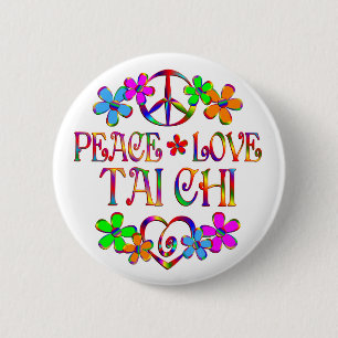 Peace Love Tai Chi 6 Cm Round Badge