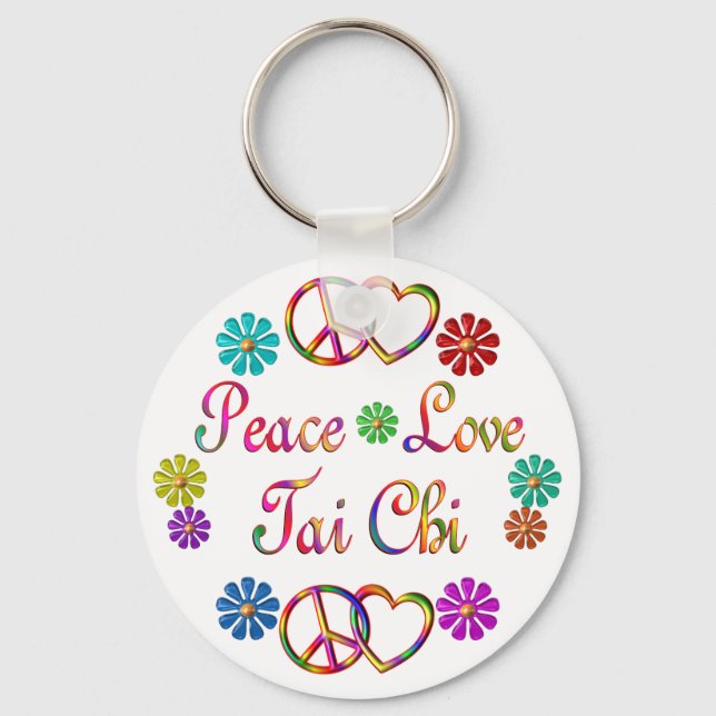 Peace Love Tai Chi Key Ring (Front)