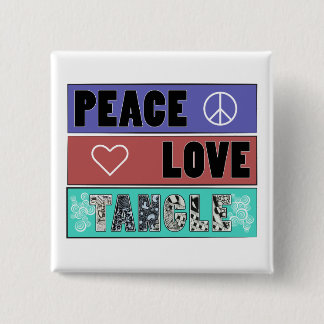 Peace, Love & Tangle Button