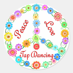 Peace Love Tap Dancing Classic Round Sticker