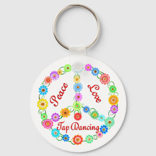 Peace Love Tap Dancing Key Ring