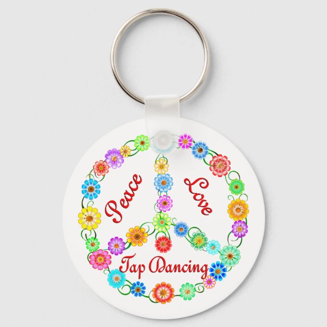 Peace Love Tap Dancing Key Ring (Front)