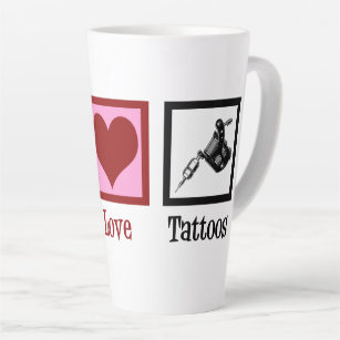 Peace Love Tattoos Cute Tattoo Artist Gun Latte Mug