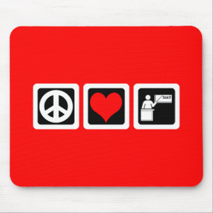 peace love teach mouse pad