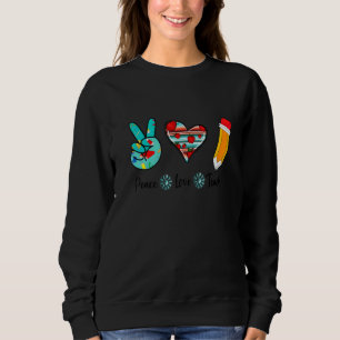 Peace Love Teach Vintage Back To School Sweatshirt