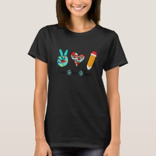 Peace Love Teach Vintage Back To School T-Shirt