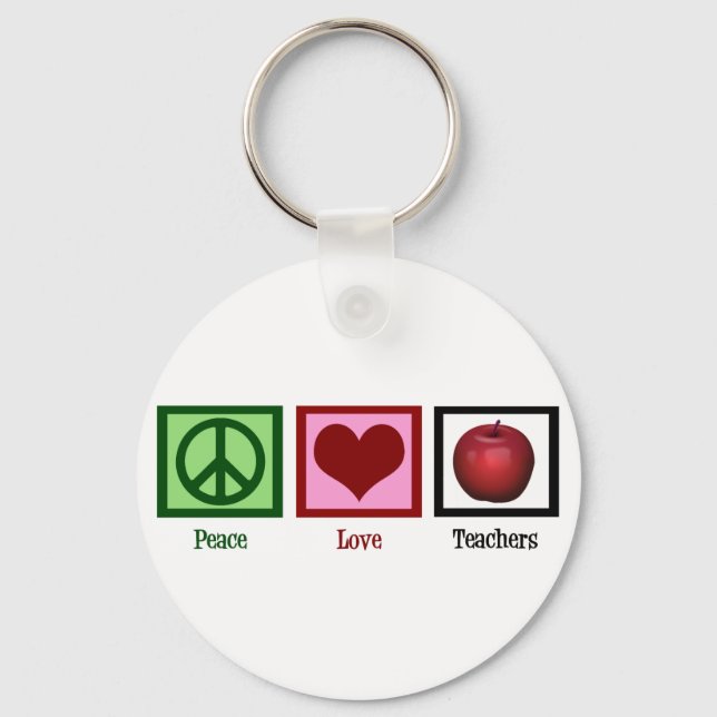 Peace Love Teachers Key Ring (Front)