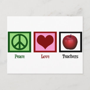 Peace Love Teachers Postcard