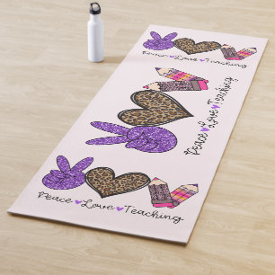 Peace Love Teaching – Inspirational Symbol, Heart Yoga Mat
