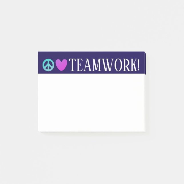 Peace love teamwork employee boss engagement post-it notes (Front)