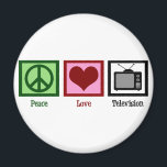 Peace Love Television Magnet<br><div class="desc">This is the perfect gift for someone who never misses a tv show.</div>