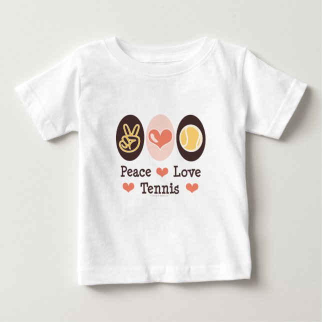 Peace Love Tennis Baby T shirt (Front)