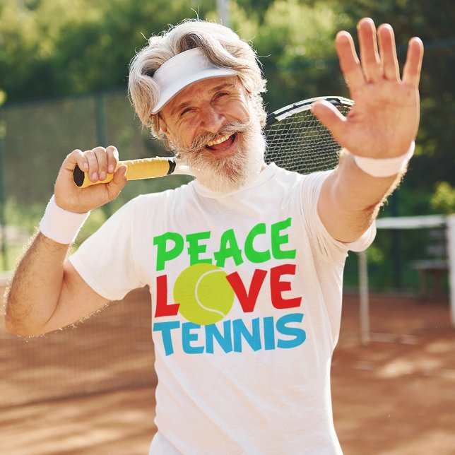 Peace Love Tennis Ball Cute Team Player T-Shirt (Creator Uploaded)
