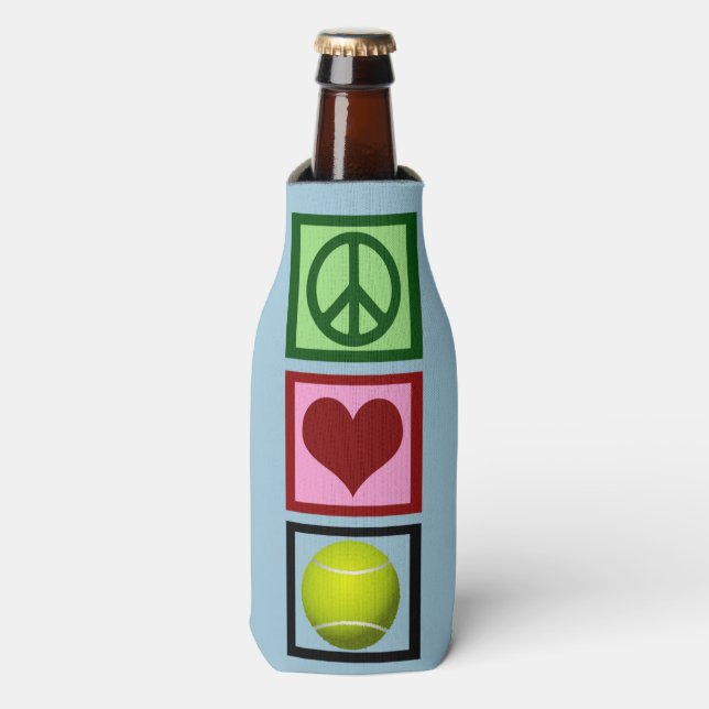 Peace Love Tennis Bottle Cooler (Bottle Front)