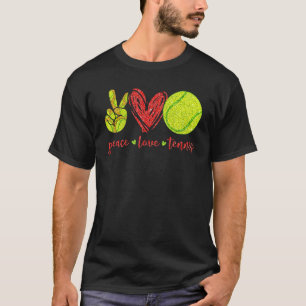 Peace Love Tennis Cute Tennis T-Shirt