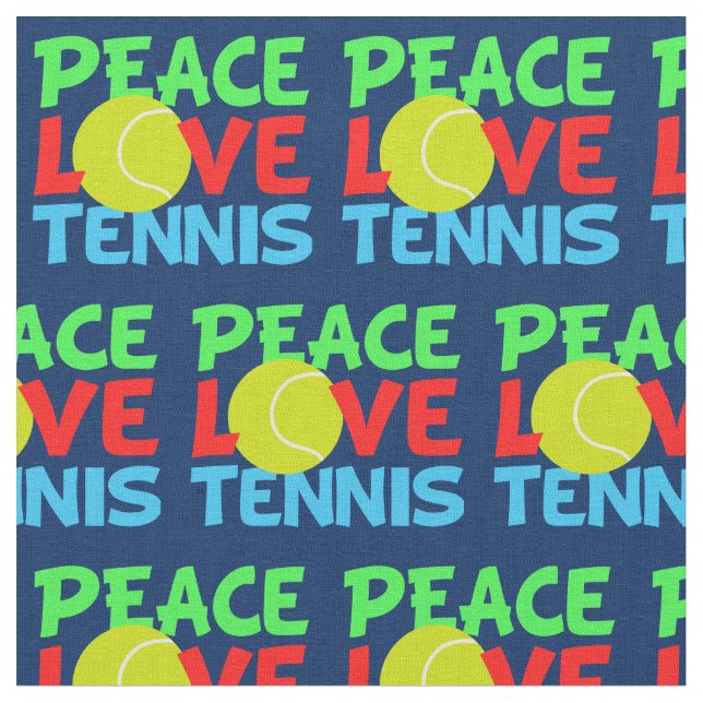 Peace Love Tennis Fabric (Close Up)