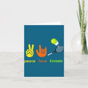 Peace Love Tennis Funny Tennis Lovers Hand Sign De Card