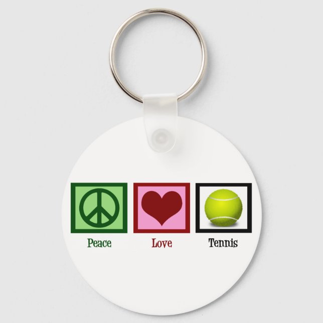 Peace Love Tennis Key Ring (Front)