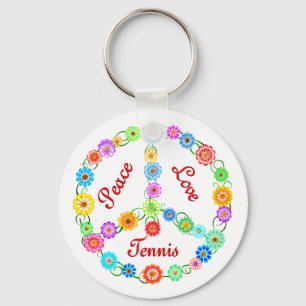 Peace Love Tennis Key Ring