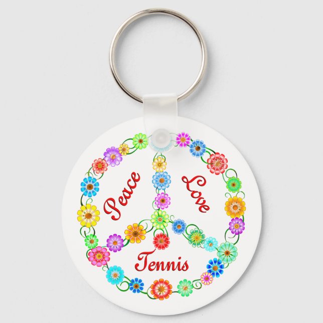 Peace Love Tennis Key Ring (Front)