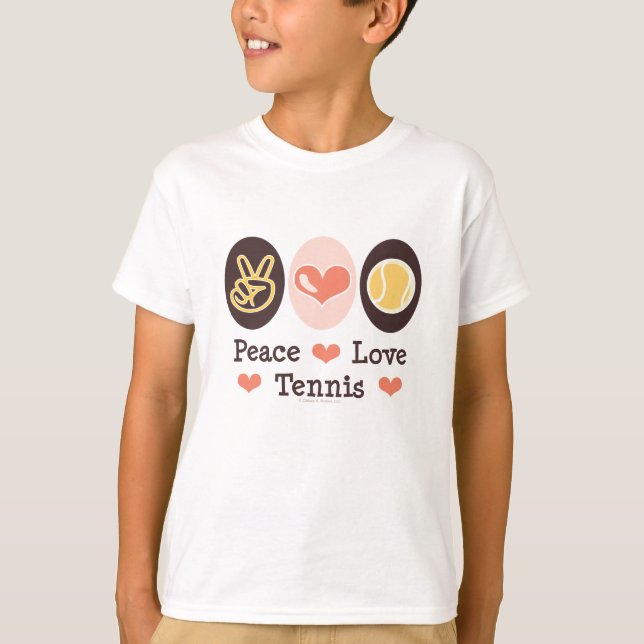 Peace Love Tennis Kids T shirt (Front)
