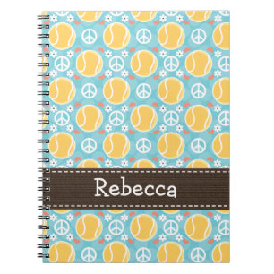 Peace Love Tennis Spiral Notebook Journal