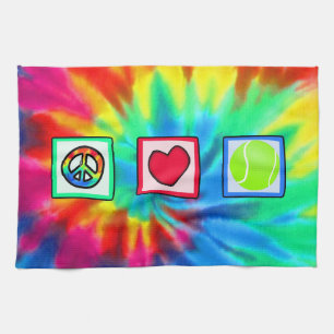 Peace, Love, Tennis Tea Towel