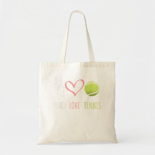 Peace Love Tennis Tennis Player ball love heart Tote Bag