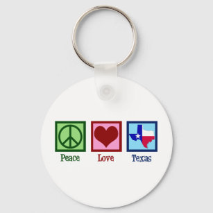 Peace Love Texas State Flag Key Ring