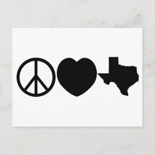Peace Love Texas symbols Postcard
